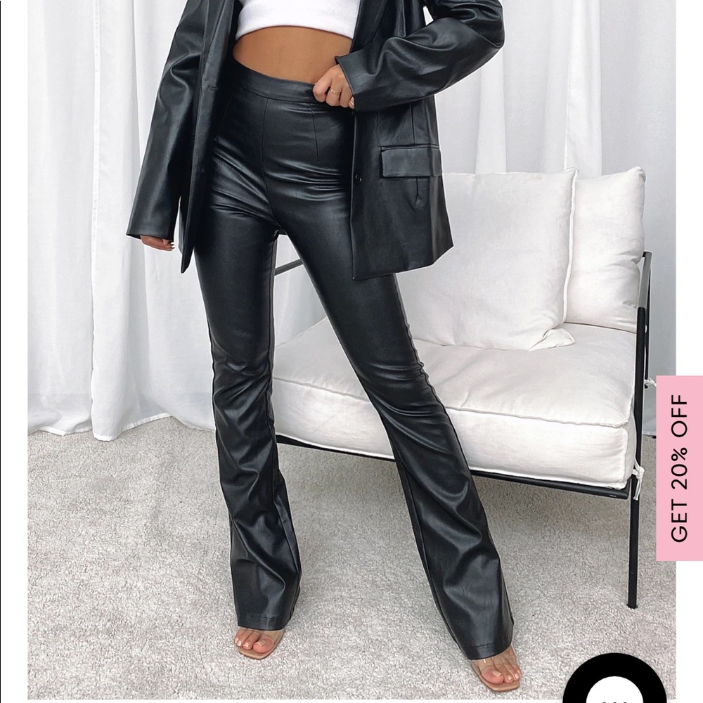 Black Faux Leather Show It Off Pants White Fox Boutique